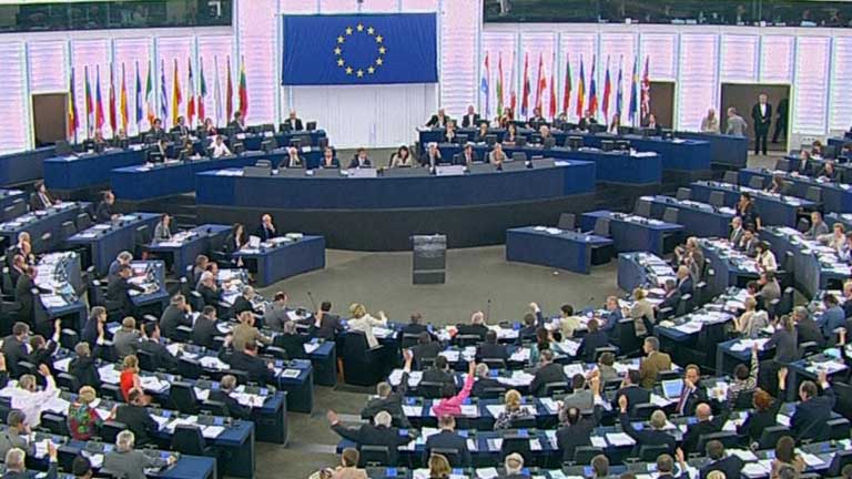 L'Aula del Parlamento europeo durante una seduta plenaria a Strasburgo (archivio)