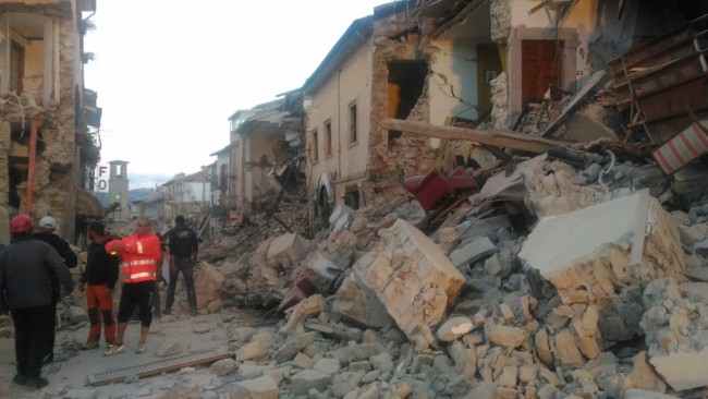 Un'immagine di Norcia, epicentro del terremoto che ha scosso il centro Italia il 30 ottobre 2016