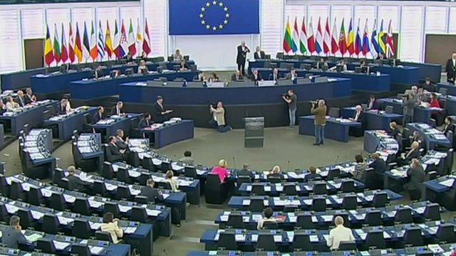 Il Parlamento europeo riunito a Strasburgo per i lavori d'Aula