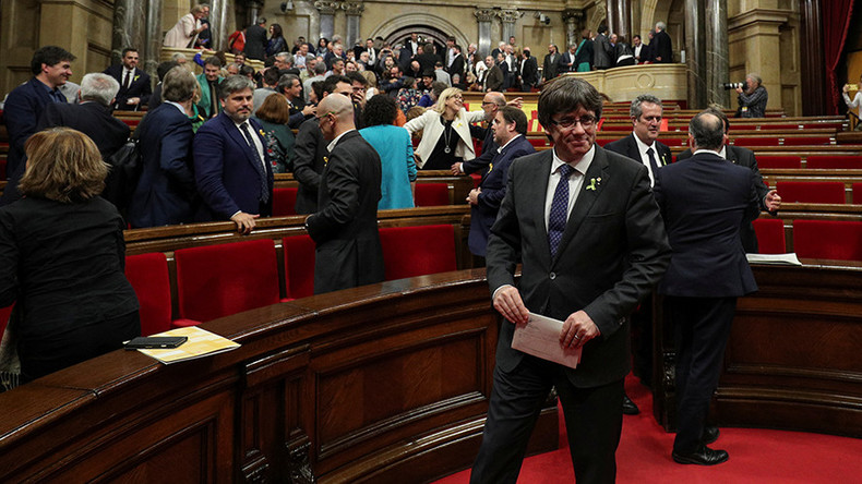 Carles Puidgement nel Parlamento catalano