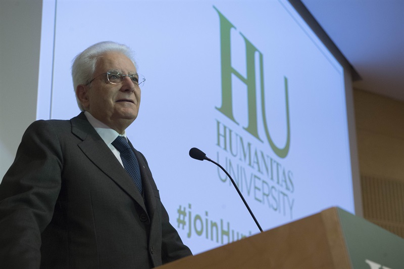 Il presidente della Repubblica Sergio MAttarella all'Humanitas University di Milano (Fonte: Quirinale)