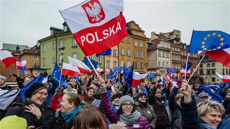 Manifestazione a favore dell'Europa a Cracovia