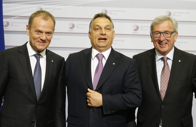 Donald Tusk, Victor Orban e Jean-Claude Juncker