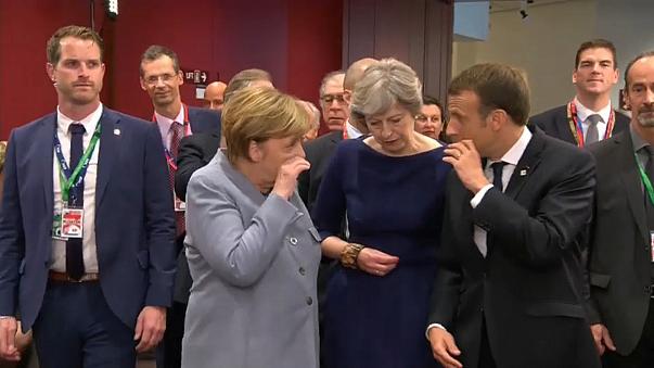 Angela Merkel, Theresa May e Emmanuel Macron