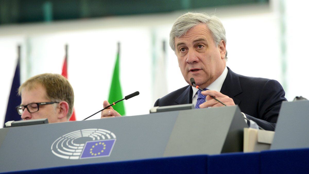 Il presidente del Parlamento europeo, Antonio Tajani