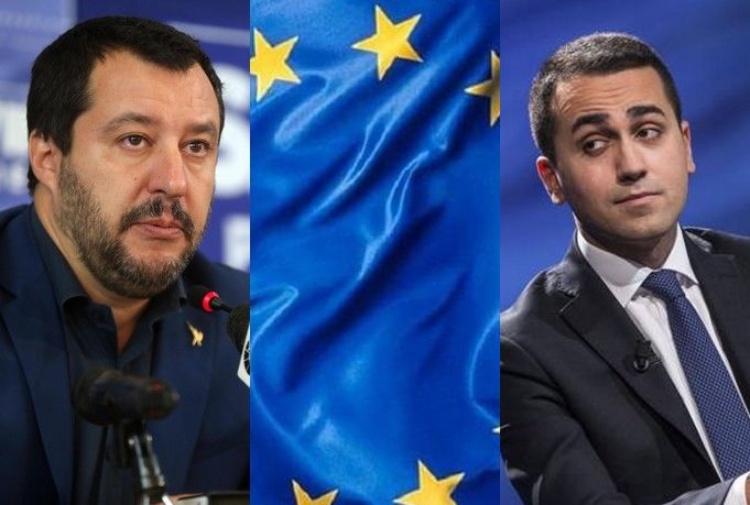 Il leader della Lega, Matteo Salvini (a sinistra) e quello del Movimento 5 Stelle, Luigi di Maio.