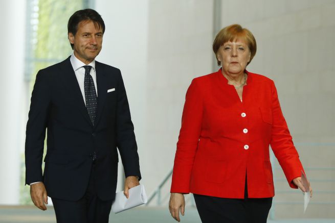 Giuseppe Conte e Angela Merkel