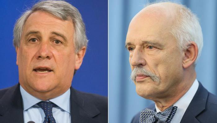 Il presidente del Parlamento europeo (sinistra) è deciso a non lasciare impunito il polacco Janusz Korwin-Mikke per le sue affermazioni contro le donne