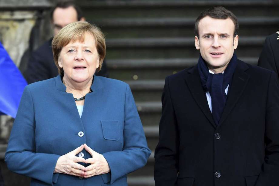 Angela Merkel ed Emmanuel Macron oggi ad Aquisgrana