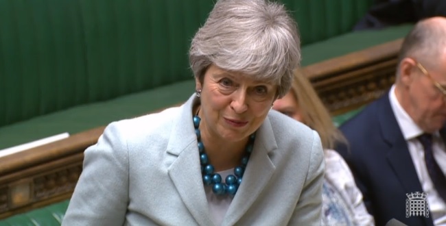 Theresa May oggi alla Camera dei Comuni