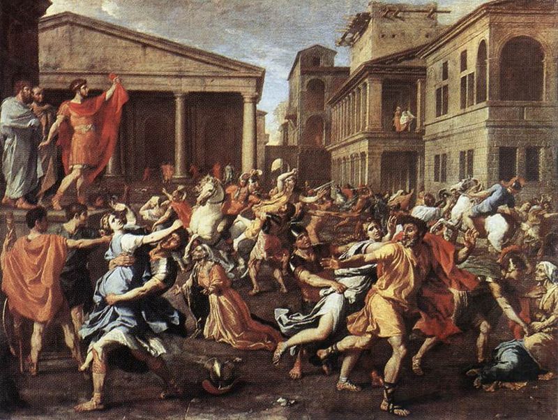 Nicolas Poussin, il ratto delle Sabine, 1637-38, olio su tela.