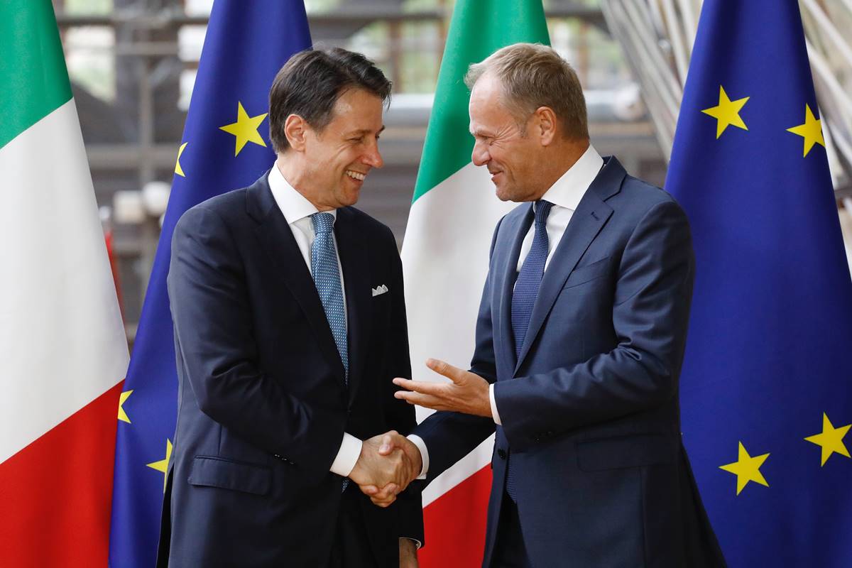 Giuseppe Conte con Donald Tusk