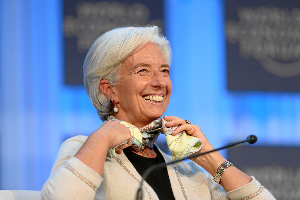 DAVOS/SWITZERLAND, 26JAN13 - Christine Lagarde, Managing Director, International Monetary Fund (IMF), Washington DC; World Economic Forum Foundation Board Member smiles during the Session 'The Global Economic Outlook' at the Annual Meeting 2013 of the World Economic Forum in Davos, Switzerland, January 26, 2013.  Copyright by World Economic Forum  swiss-image.ch/Photo Moritz Hager