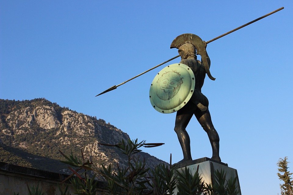 La statua dedicata a Leonida, a Sparta