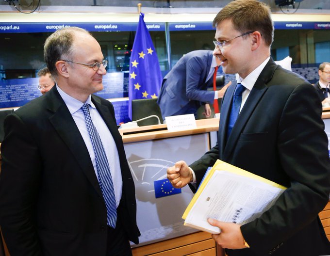 Roberto Gualtieri e Valdis Dombrovskis