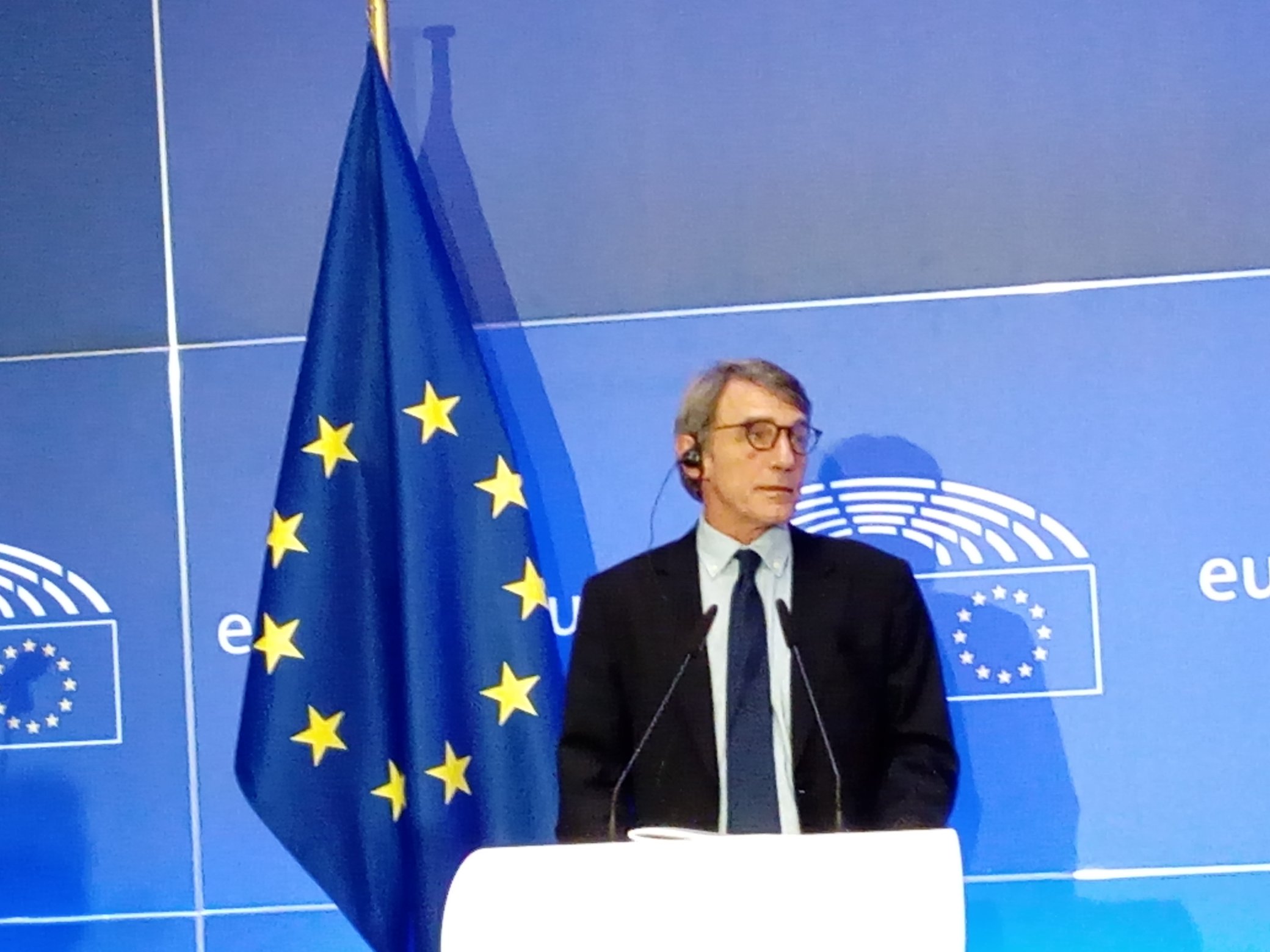 Il presidente del Parlamento europeo David Sassoli