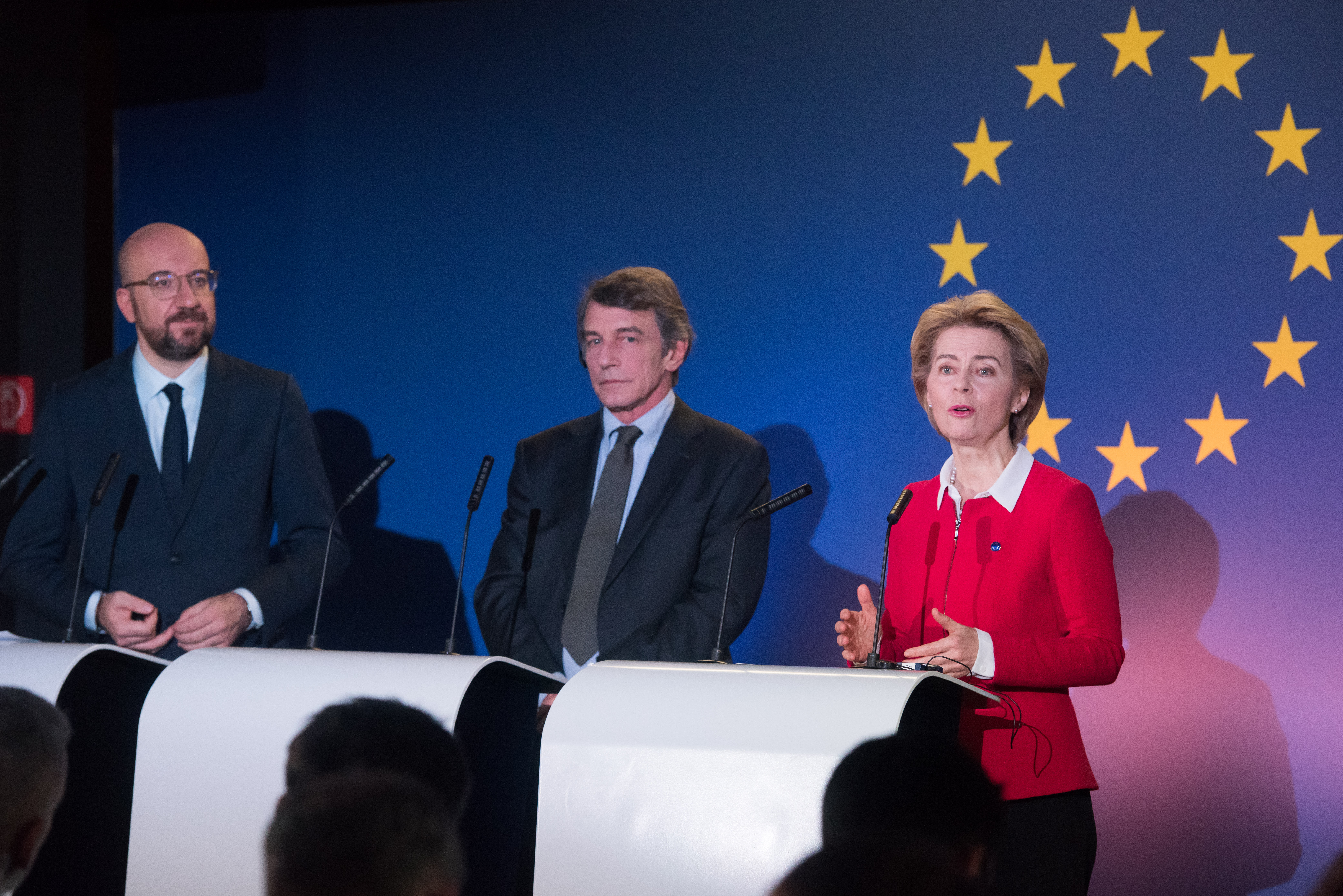 Ursula von der Leyen, David Sassoli, Charles Michel