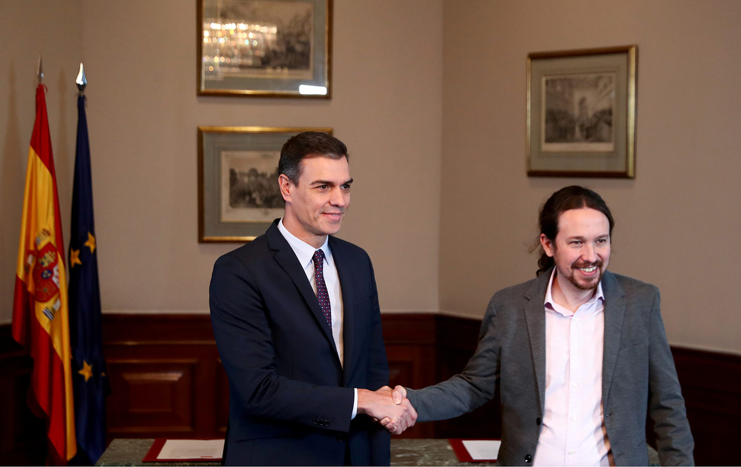 Pedro Sanchez e Pablo Iglesias