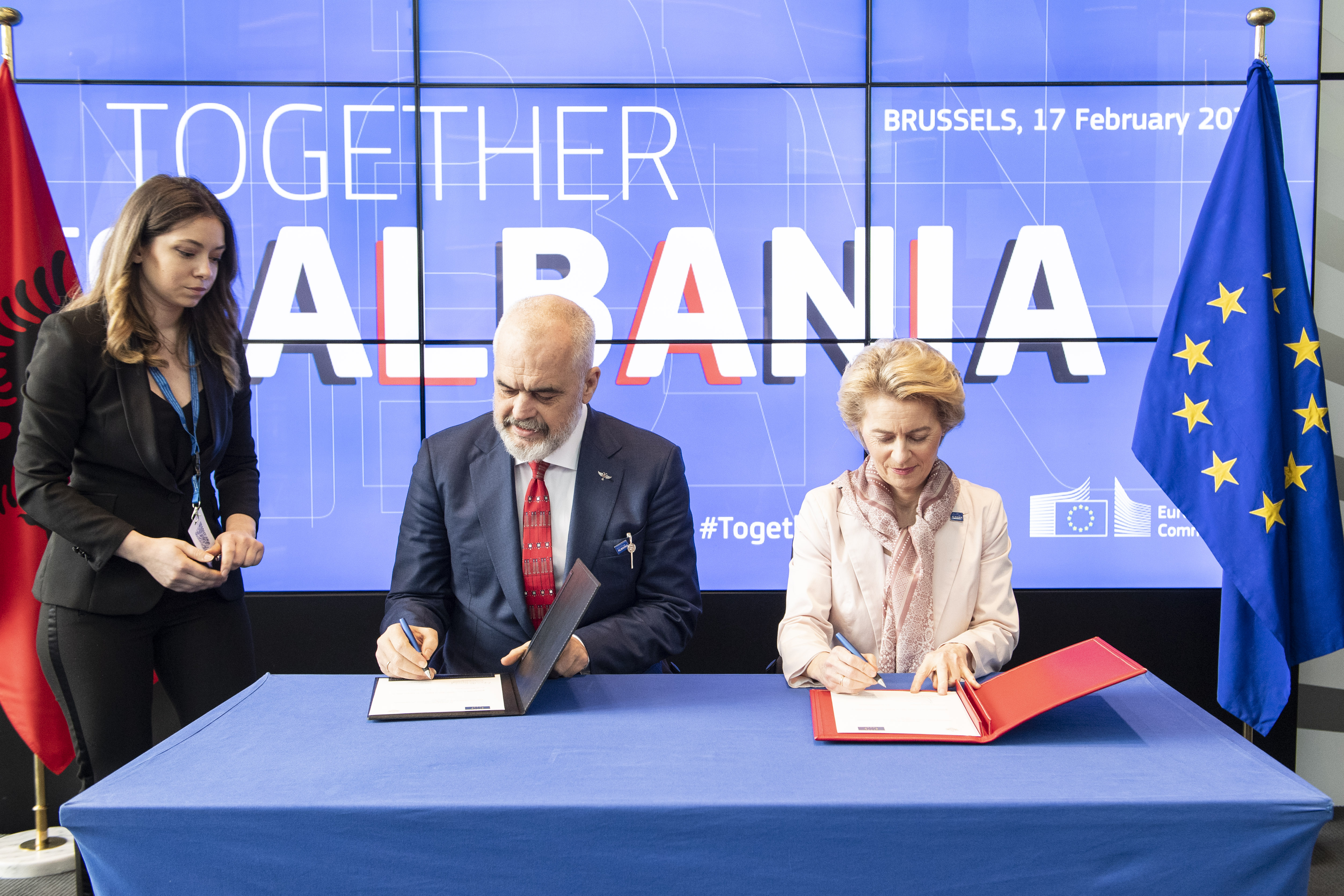 Edi Rama, premier dell'Albania e Ursula von der Leyen