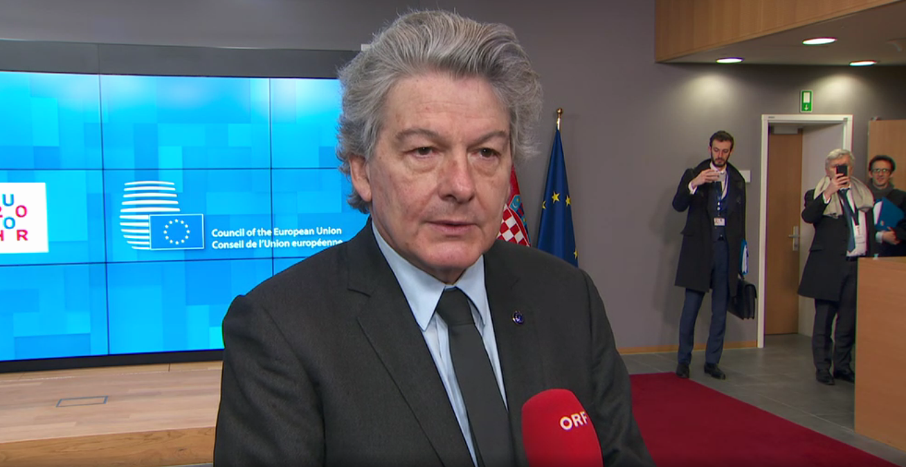 Il commissario per il Mercato interno, l'Industria e la difesa, Thierry Breton [Bruxelles, 27 febbraio 2020]