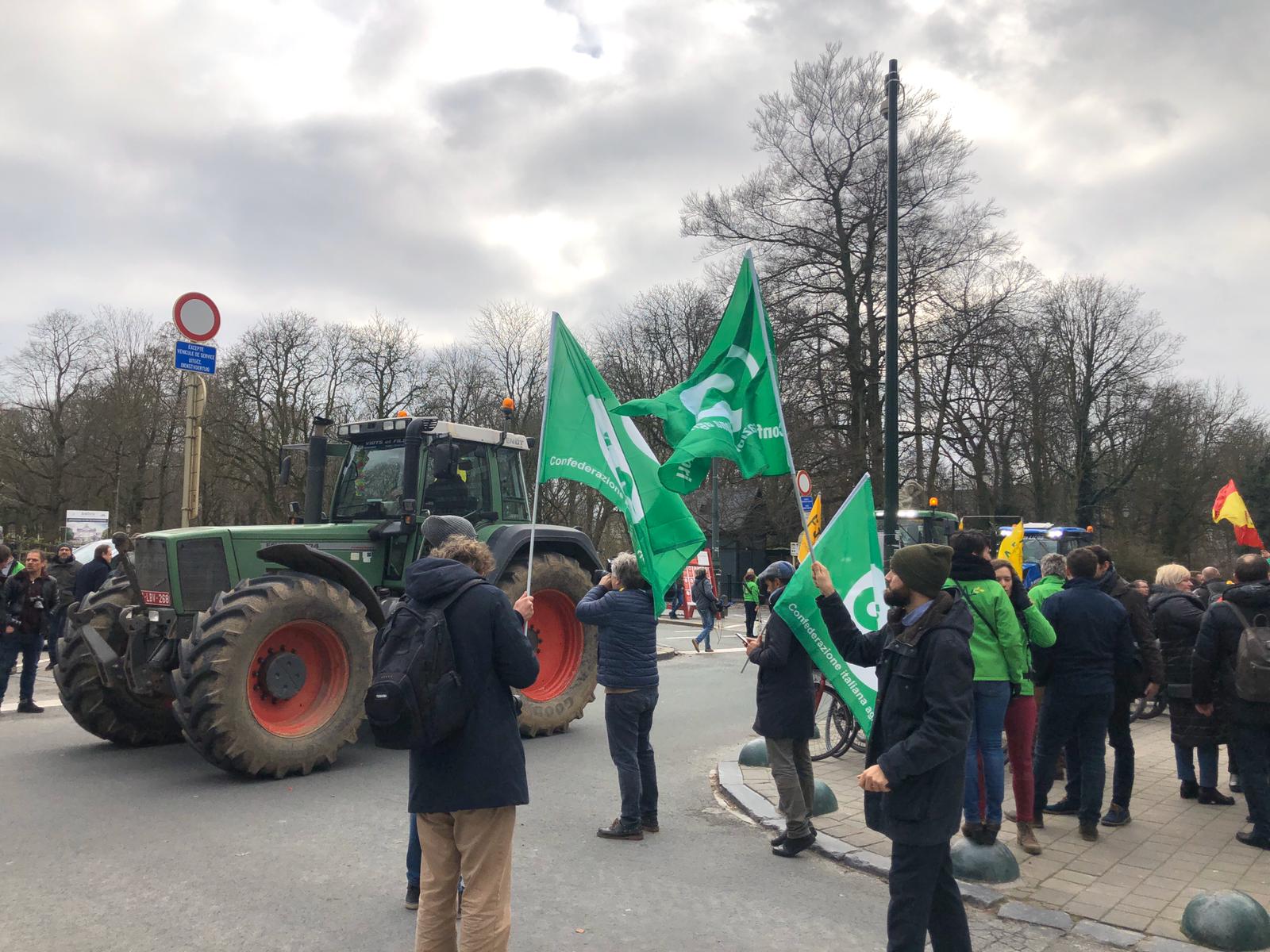 Un momento della mobilitazione a Bruxelles