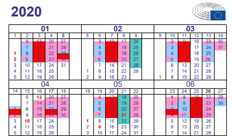 Il nuovo calendario del Parlamento europeo modificato a causa dell'emergenza Coronavirus