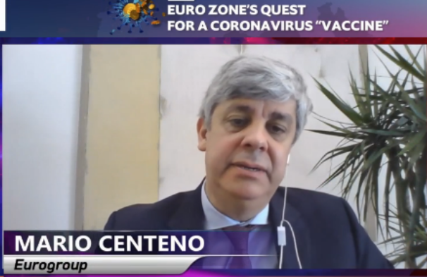 Il presidente dell'Eurogruppo, Mario Centeno, partecipando al dibattito sul vaccino per la zona euro  [5 giugno 2020]