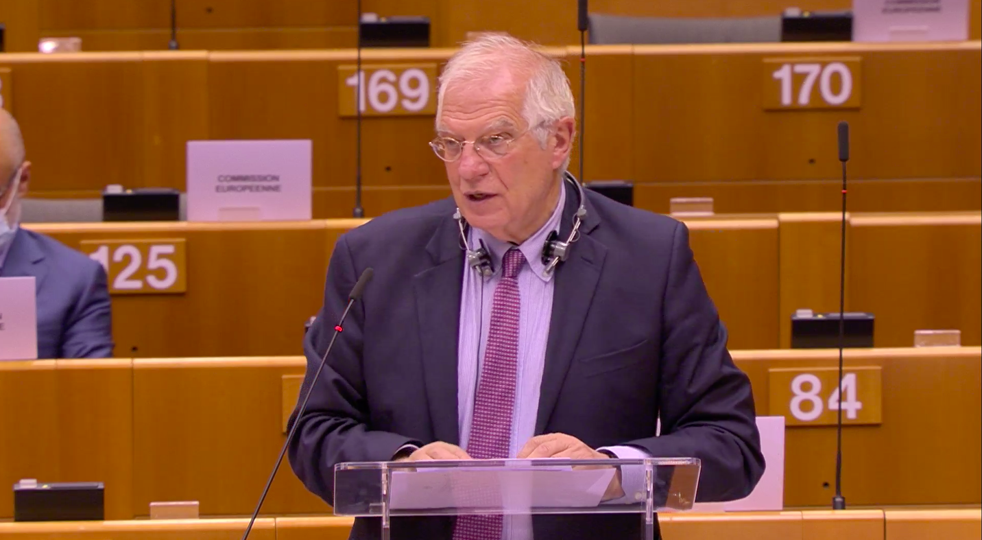 Josep Borrell, alto rappresentante UE per la politica estera e di sicurezza, interviene alla plenaria del Parlamento europeo [9 luglio 2020]