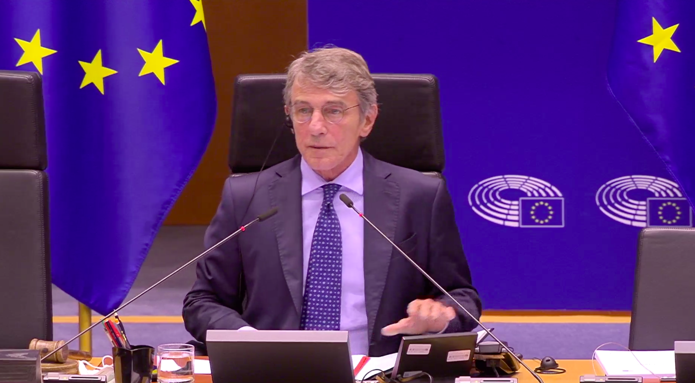 David Sassoli apre la seduta plenaria del Parlamento europeo [14 settembre 2020]