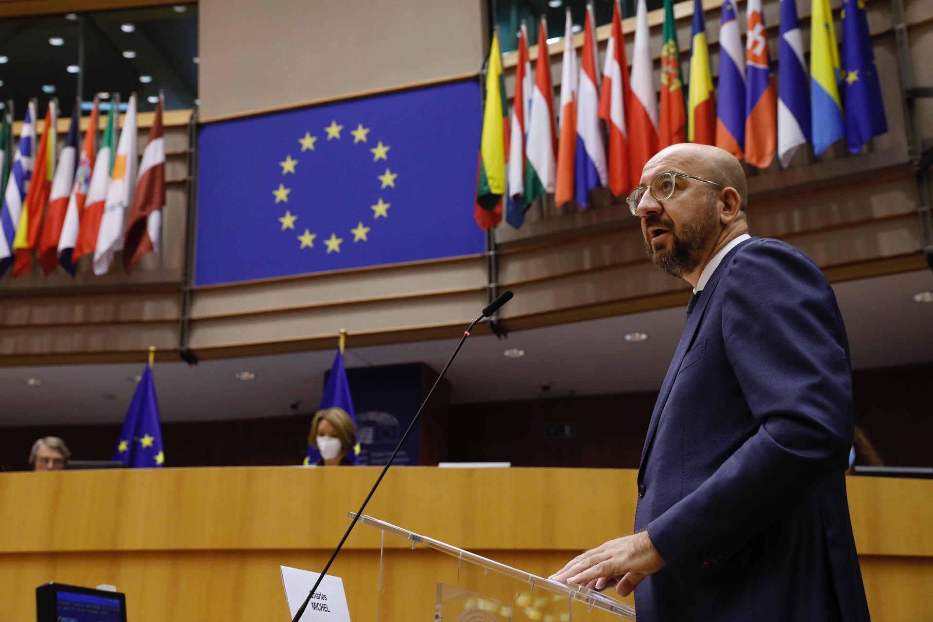 Charles Michel, presidente del Consiglio europeo, interviene alla plenaria del Parlamento europeo [6 ottobre 2020]