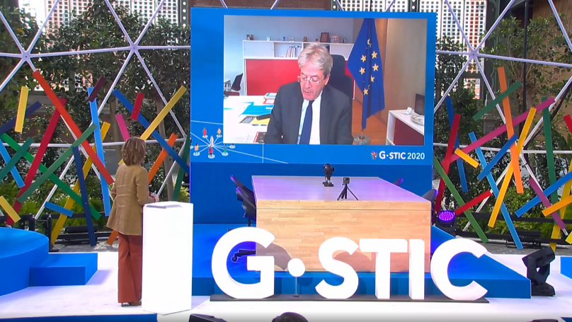 Il commissario per l'Economia, Paolo Gentiloni, partecipa in videoconferenza all'assemblea annuale di G-STIC [Bruxelles, 26 ottobre 2020]