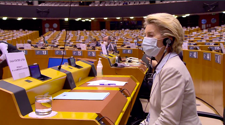 Ursula von der Leyen in Parlamento europeo [25 novembre 2020]