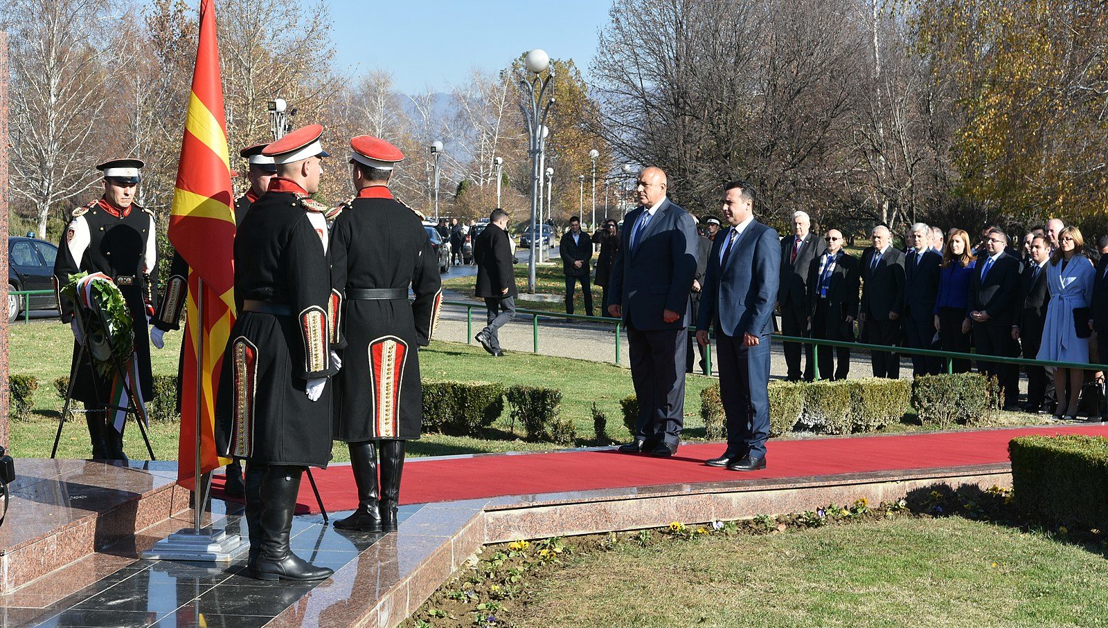 Il premier bulgaro, Boyko Borissov, e il presidente macedone, Zoran Zaev