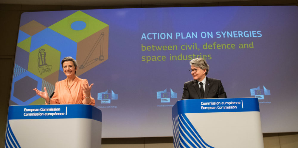 Margrethe Vestager , on the left, and Thierry Breton