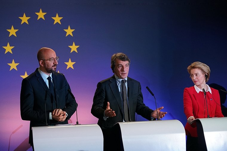 Charles Michel, David Sassoli, Ursula von der Leyen