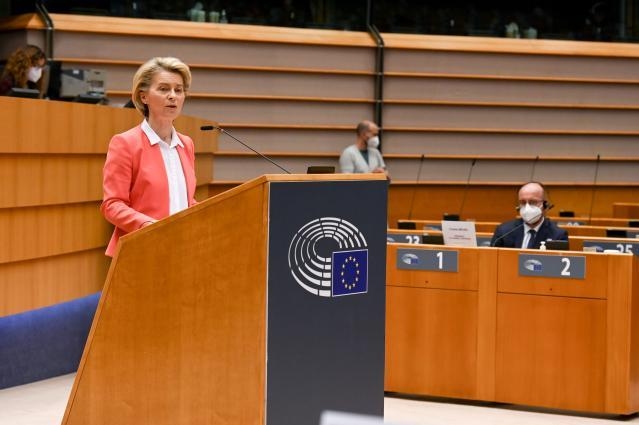 Ursula von der Leyen in Parlamento Europeo (26 aprile)