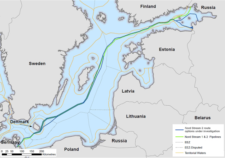 Nord Stream 1 and 2 (source: European Parliament).