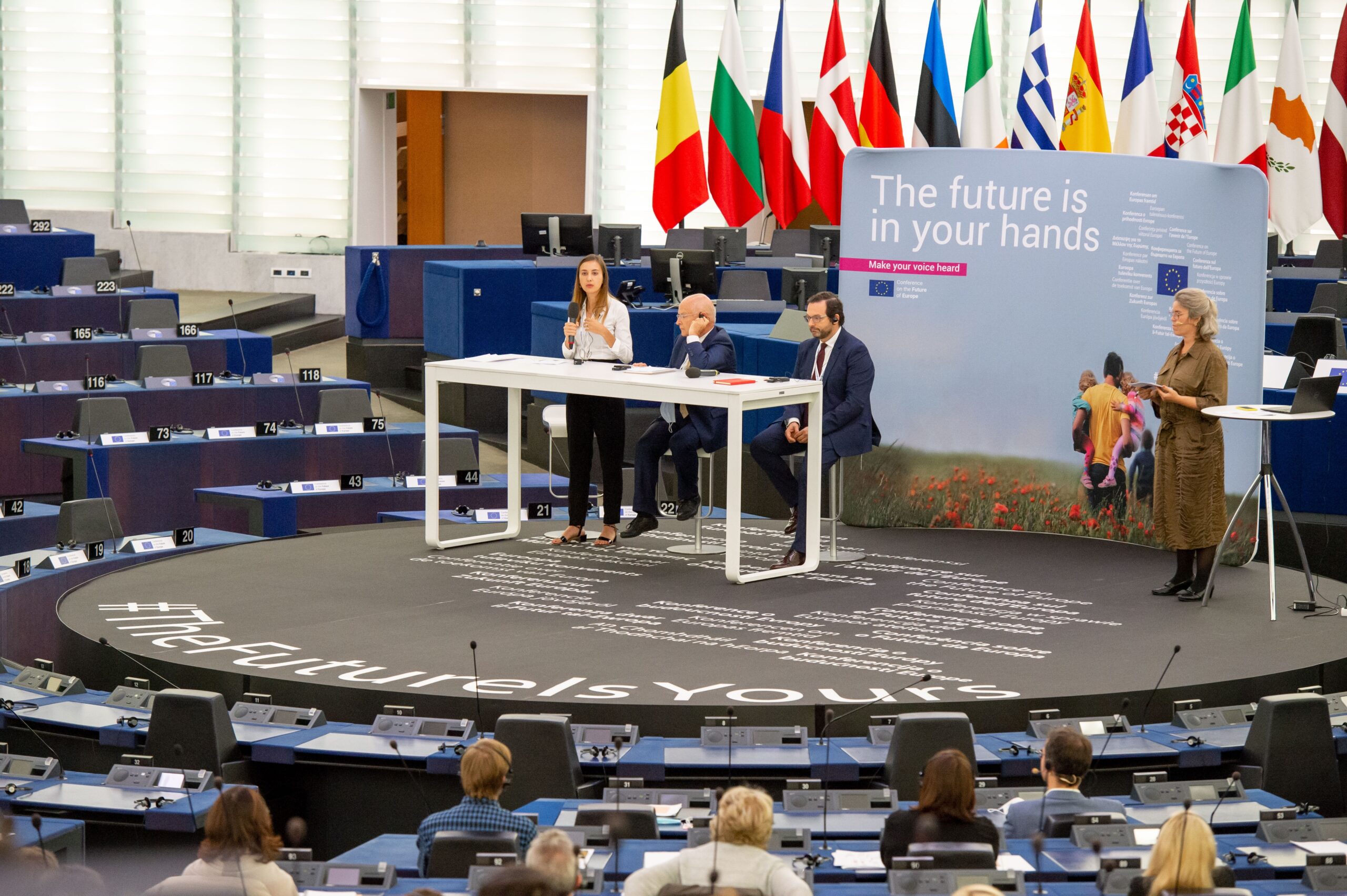 Un momento della conferenza sul futuro dell'europa