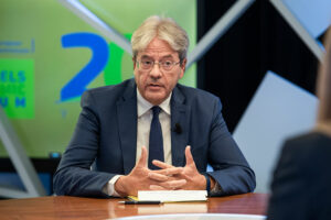 Il commissario dell'Economia, Paolo Gentiloni, in un momento dell'edizione 2020 del Brussels Economic Forum [archivio]