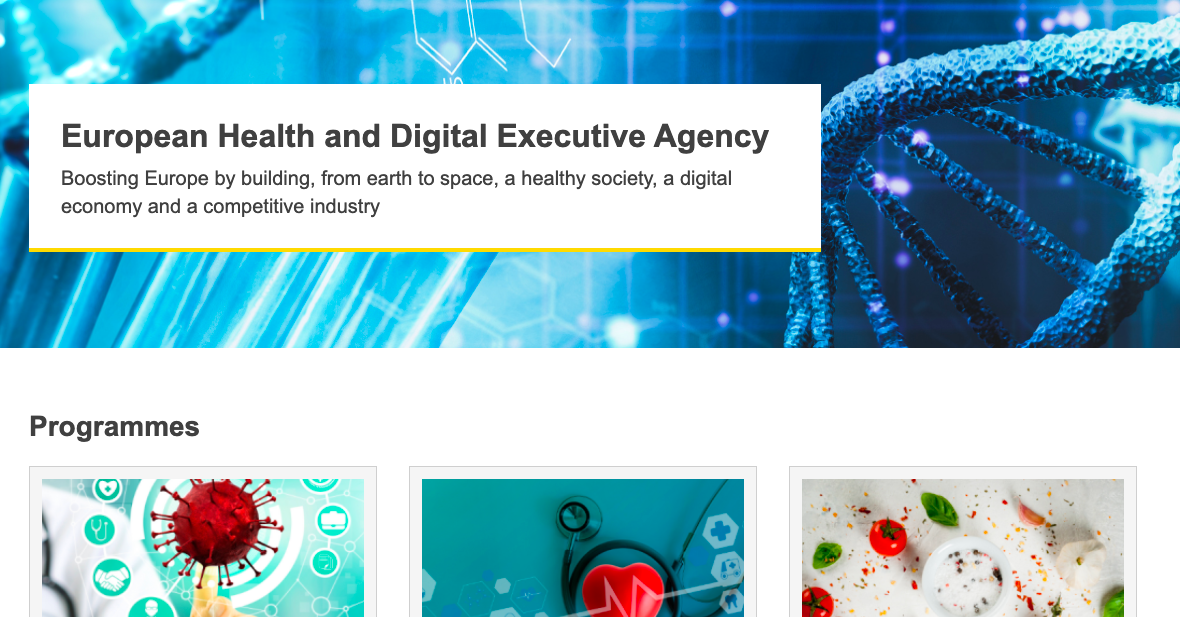 Sito ufficiale dell'European Health and Digital Executive Agency