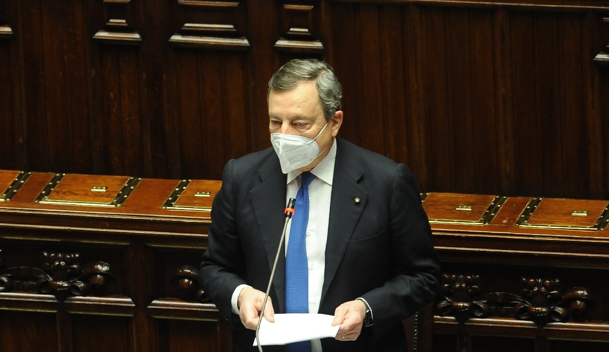 Mario Draghi durante il Question time (Ph Camera dei deputati