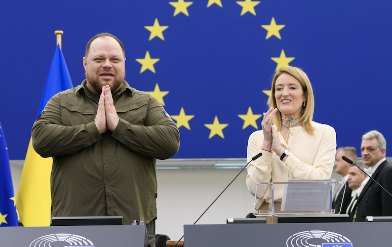 Ruslan Stefančuk Roberta Metsola Parlamento Ucraina UE