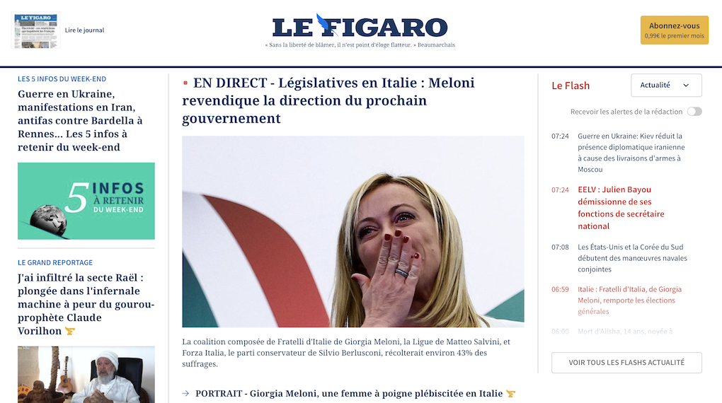 Le Figaro Meloni Elezioni Italia