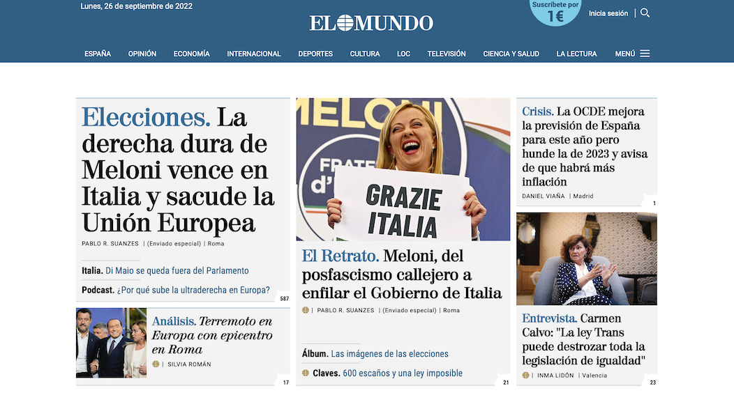 El Mundo Meloni Elezioni