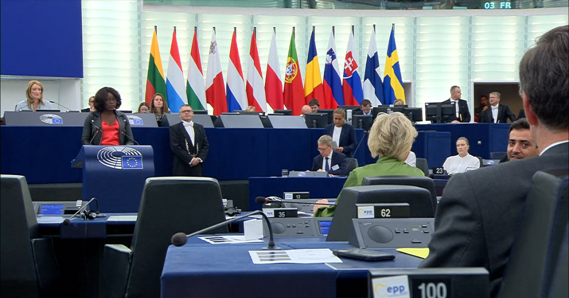 Assita Kanko, europarlamentare belga dei Conservatori europei (Ecr) durante il dibattito in Aula con la premier finlandese [Strasburgo, 13 settembre 2022]