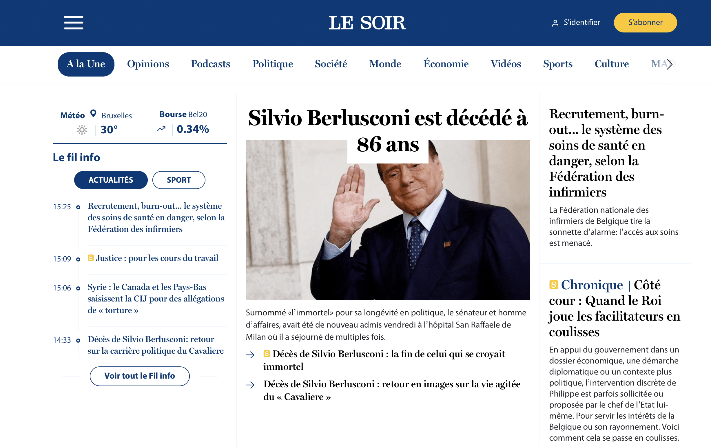 Berlusconi Le Soir