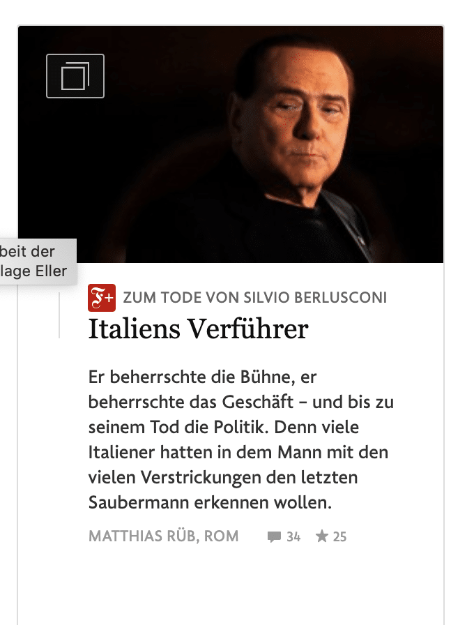 Berlusconi Frankfurter Allgemeine Zeitung