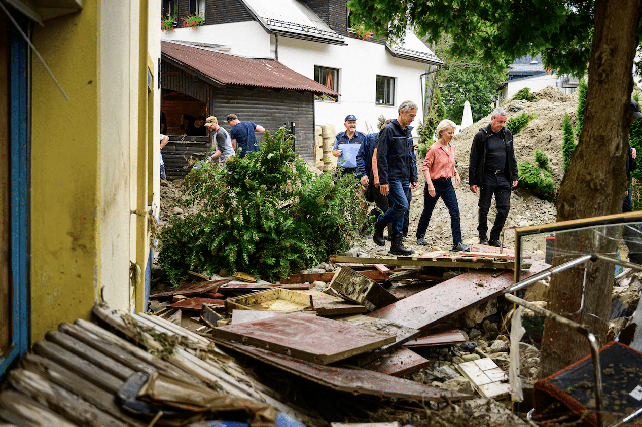 Alluvione Slovenia von der Leyen Golob