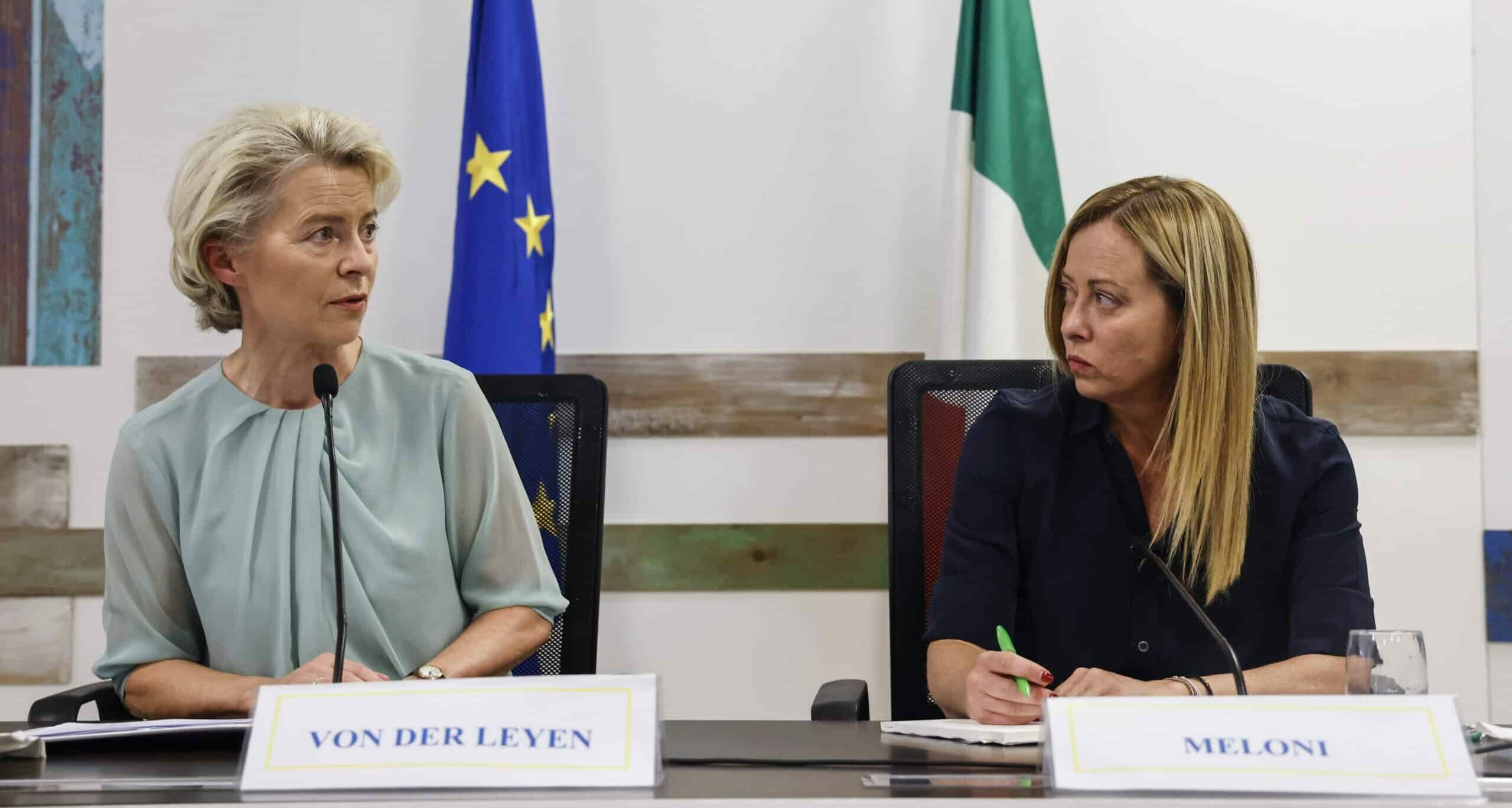 Von der Leyen Meloni Lampedusa