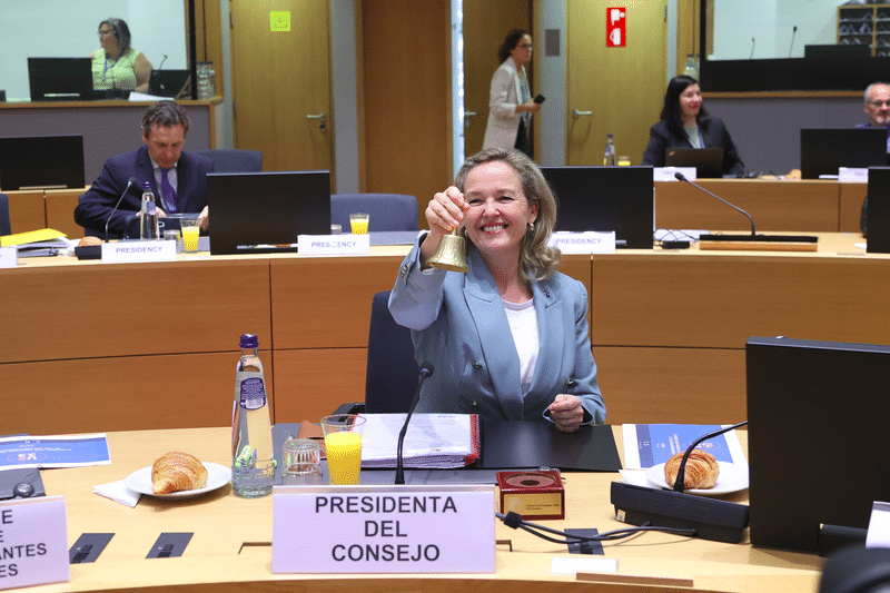 La ministra della Finanze, Nadia Calviño, da avvio ai lavori del consiglio Ecofin [foto: European Council]